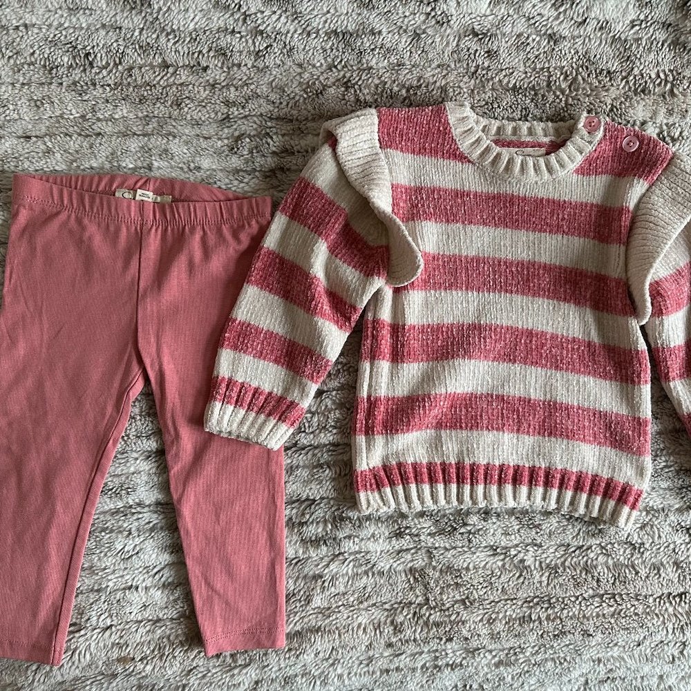 NWOT: Jessica Simpson Chenille Sweater and Legging Set - 18 months